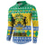 Gabon Christmas Button Sweatshirt Joyeux Noel Coat Of Arms - Wonder Print Shop