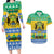 Gabon Christmas Couples Matching Long Sleeve Bodycon Dress and Hawaiian Shirt Joyeux Noel Coat Of Arms - Wonder Print Shop