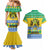 Gabon Christmas Couples Matching Mermaid Dress and Hawaiian Shirt Joyeux Noel Coat Of Arms - Wonder Print Shop