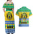 Gabon Christmas Couples Matching Off Shoulder Maxi Dress and Hawaiian Shirt Joyeux Noel Coat Of Arms - Wonder Print Shop