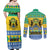 Gabon Christmas Couples Matching Off Shoulder Maxi Dress and Long Sleeve Button Shirt Joyeux Noel Coat Of Arms - Wonder Print Shop