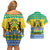 Gabon Christmas Couples Matching Off Shoulder Short Dress and Hawaiian Shirt Joyeux Noel Coat Of Arms - Wonder Print Shop