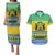 Gabon Christmas Couples Matching Puletasi and Hawaiian Shirt Joyeux Noel Coat Of Arms - Wonder Print Shop