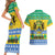 Gabon Christmas Couples Matching Short Sleeve Bodycon Dress and Hawaiian Shirt Joyeux Noel Coat Of Arms - Wonder Print Shop