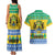 Gabon Christmas Couples Matching Tank Maxi Dress and Hawaiian Shirt Joyeux Noel Coat Of Arms - Wonder Print Shop