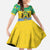 Gabon Christmas Family Matching Long Sleeve Bodycon Dress and Hawaiian Shirt Joyeux Noel Coat Of Arms - Wonder Print Shop