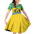 Gabon Christmas Family Matching Off Shoulder Short Dress and Hawaiian Shirt Joyeux Noel Coat Of Arms - Wonder Print Shop