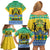 Gabon Christmas Family Matching Off Shoulder Short Dress and Hawaiian Shirt Joyeux Noel Coat Of Arms - Wonder Print Shop