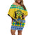 Gabon Christmas Family Matching Off Shoulder Short Dress and Hawaiian Shirt Joyeux Noel Coat Of Arms - Wonder Print Shop