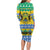 Gabon Christmas Long Sleeve Bodycon Dress Joyeux Noel Coat Of Arms - Wonder Print Shop