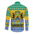 Gabon Christmas Long Sleeve Button Shirt Joyeux Noel Coat Of Arms - Wonder Print Shop