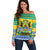 Gabon Christmas Off Shoulder Sweater Joyeux Noel Coat Of Arms - Wonder Print Shop