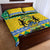 Gabon Christmas Quilt Bed Set Joyeux Noel Coat Of Arms - Wonder Print Shop