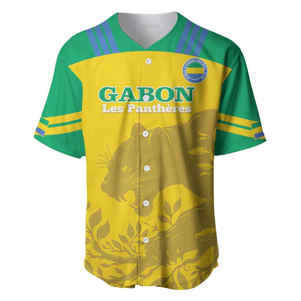 Custom Gabon Football Baseball Jersey Allez Les Pantheres - Wonder Print Shop