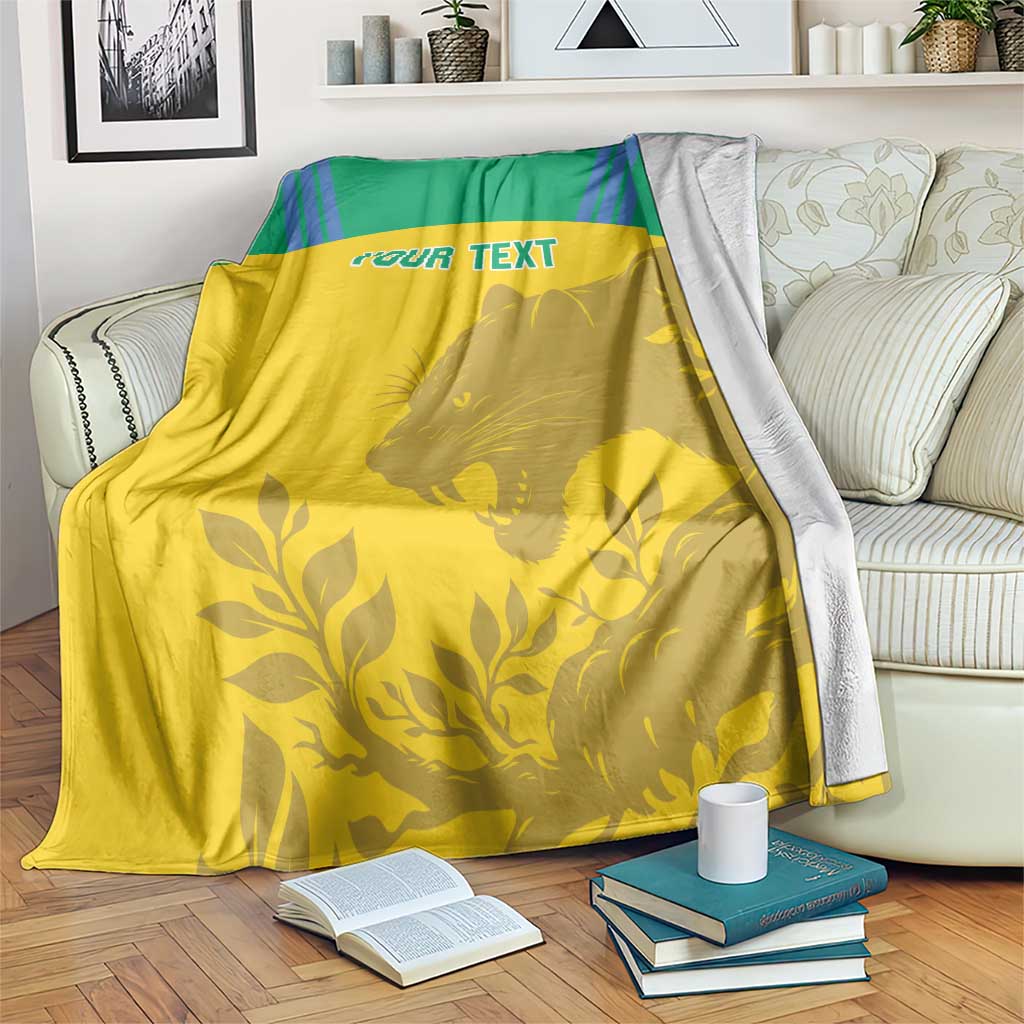 Custom Gabon Football Blanket Allez Les Pantheres