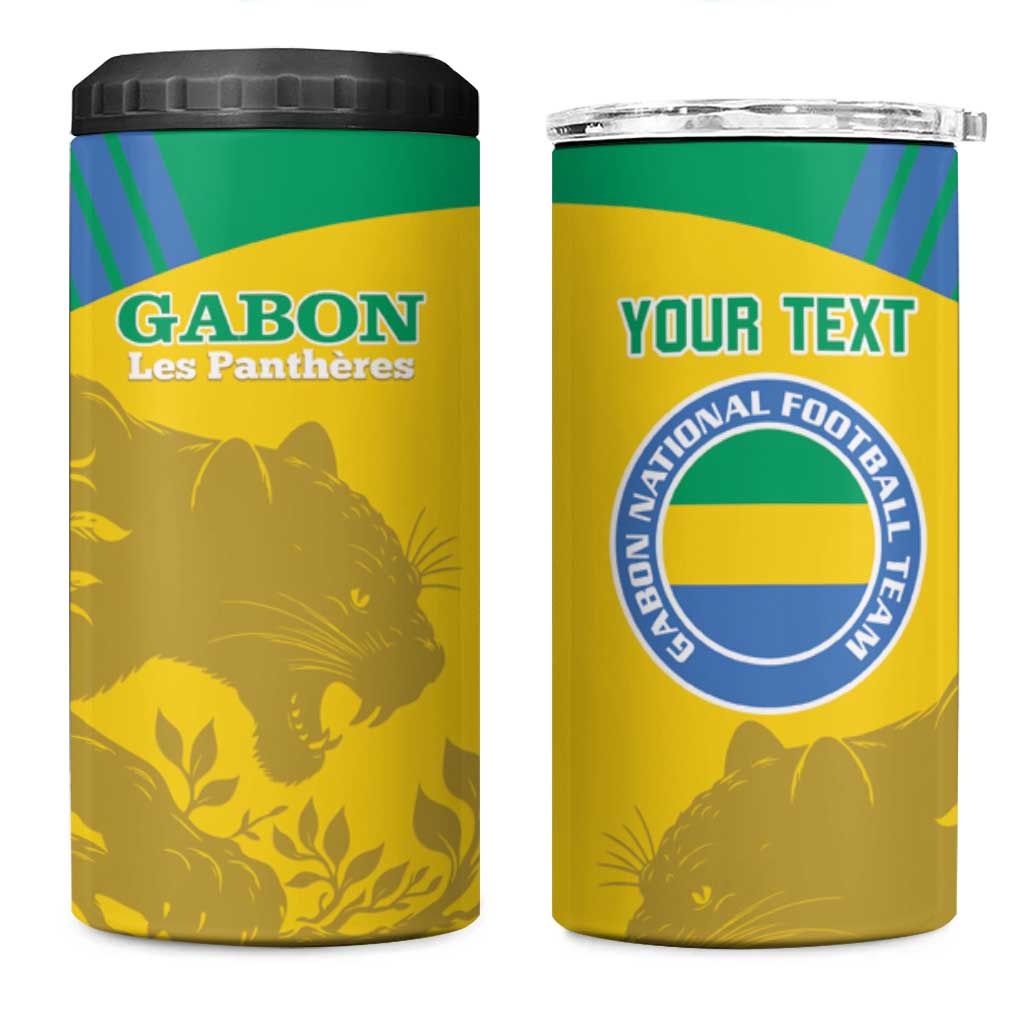 Personalized Gabon Football 4 in 1 Can Cooler Tumbler Allez Les Pantheres - Wonder Print Shop