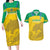 Custom Gabon Football Couples Matching Long Sleeve Bodycon Dress and Hawaiian Shirt Allez Les Pantheres - Wonder Print Shop