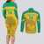 Custom Gabon Football Couples Matching Long Sleeve Bodycon Dress and Long Sleeve Button Shirt Allez Les Pantheres - Wonder Print Shop