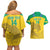 Custom Gabon Football Couples Matching Off Shoulder Short Dress and Hawaiian Shirt Allez Les Pantheres - Wonder Print Shop