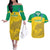 Custom Gabon Football Couples Matching Off The Shoulder Long Sleeve Dress and Hawaiian Shirt Allez Les Pantheres - Wonder Print Shop