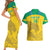 Custom Gabon Football Couples Matching Short Sleeve Bodycon Dress and Hawaiian Shirt Allez Les Pantheres - Wonder Print Shop