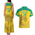 Custom Gabon Football Couples Matching Tank Maxi Dress and Hawaiian Shirt Allez Les Pantheres - Wonder Print Shop