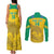 Custom Gabon Football Couples Matching Tank Maxi Dress and Long Sleeve Button Shirt Allez Les Pantheres - Wonder Print Shop