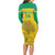 Custom Gabon Football Family Matching Long Sleeve Bodycon Dress and Hawaiian Shirt Allez Les Pantheres - Wonder Print Shop