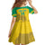 Custom Gabon Football Family Matching Off The Shoulder Long Sleeve Dress and Hawaiian Shirt Allez Les Pantheres - Wonder Print Shop