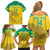 Custom Gabon Football Family Matching Off Shoulder Short Dress and Hawaiian Shirt Allez Les Pantheres - Wonder Print Shop