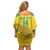 Custom Gabon Football Family Matching Off Shoulder Short Dress and Hawaiian Shirt Allez Les Pantheres - Wonder Print Shop