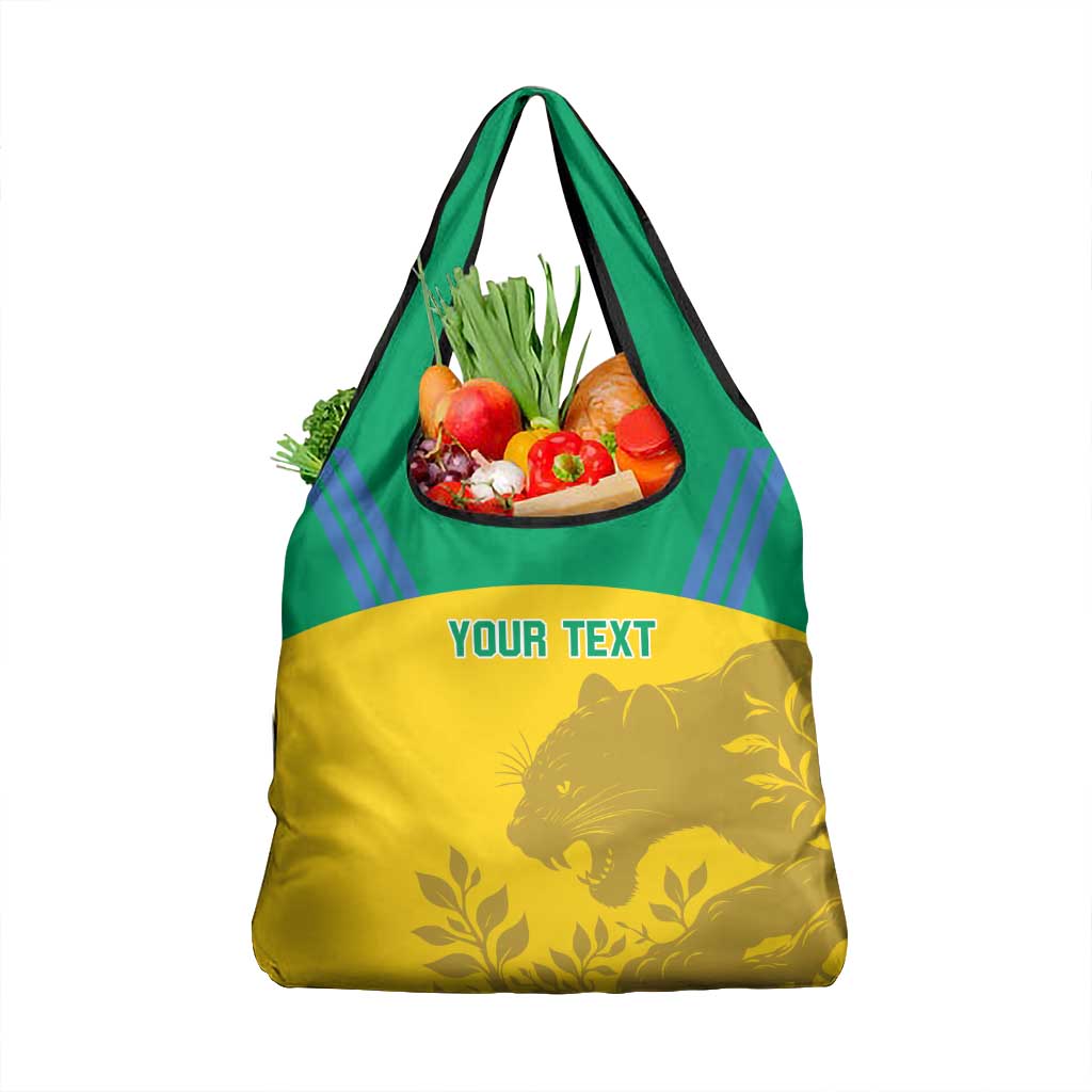 Custom Gabon Football Grocery Bag Allez Les Pantheres