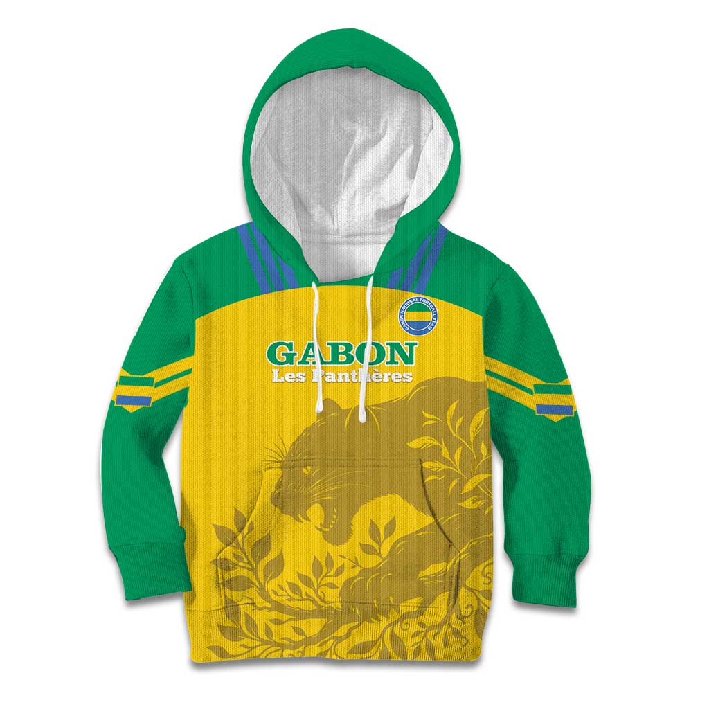 Custom Gabon Football Kid Hoodie Allez Les Pantheres - Wonder Print Shop