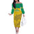 Custom Gabon Football Off The Shoulder Long Sleeve Dress Allez Les Pantheres - Wonder Print Shop