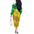 Custom Gabon Football Off The Shoulder Long Sleeve Dress Allez Les Pantheres - Wonder Print Shop