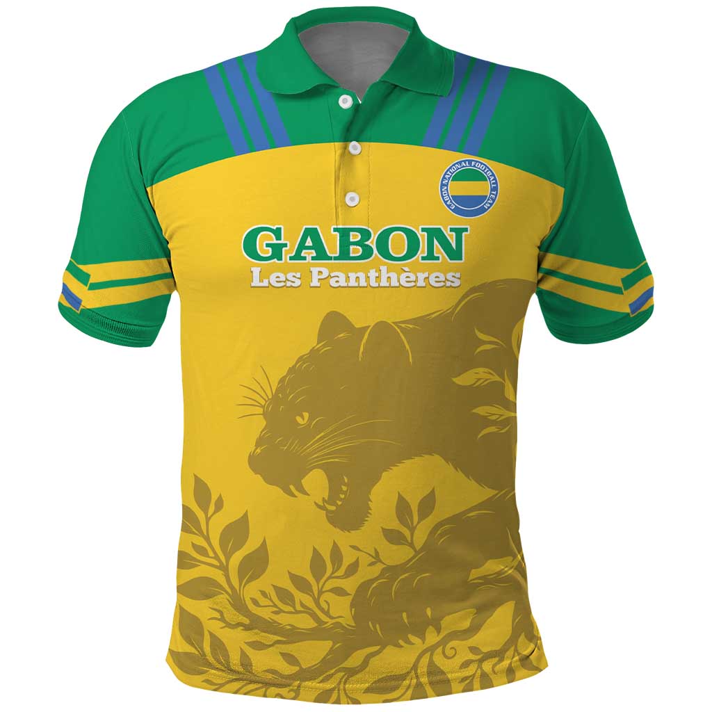 Custom Gabon Football Polo Shirt Allez Les Pantheres