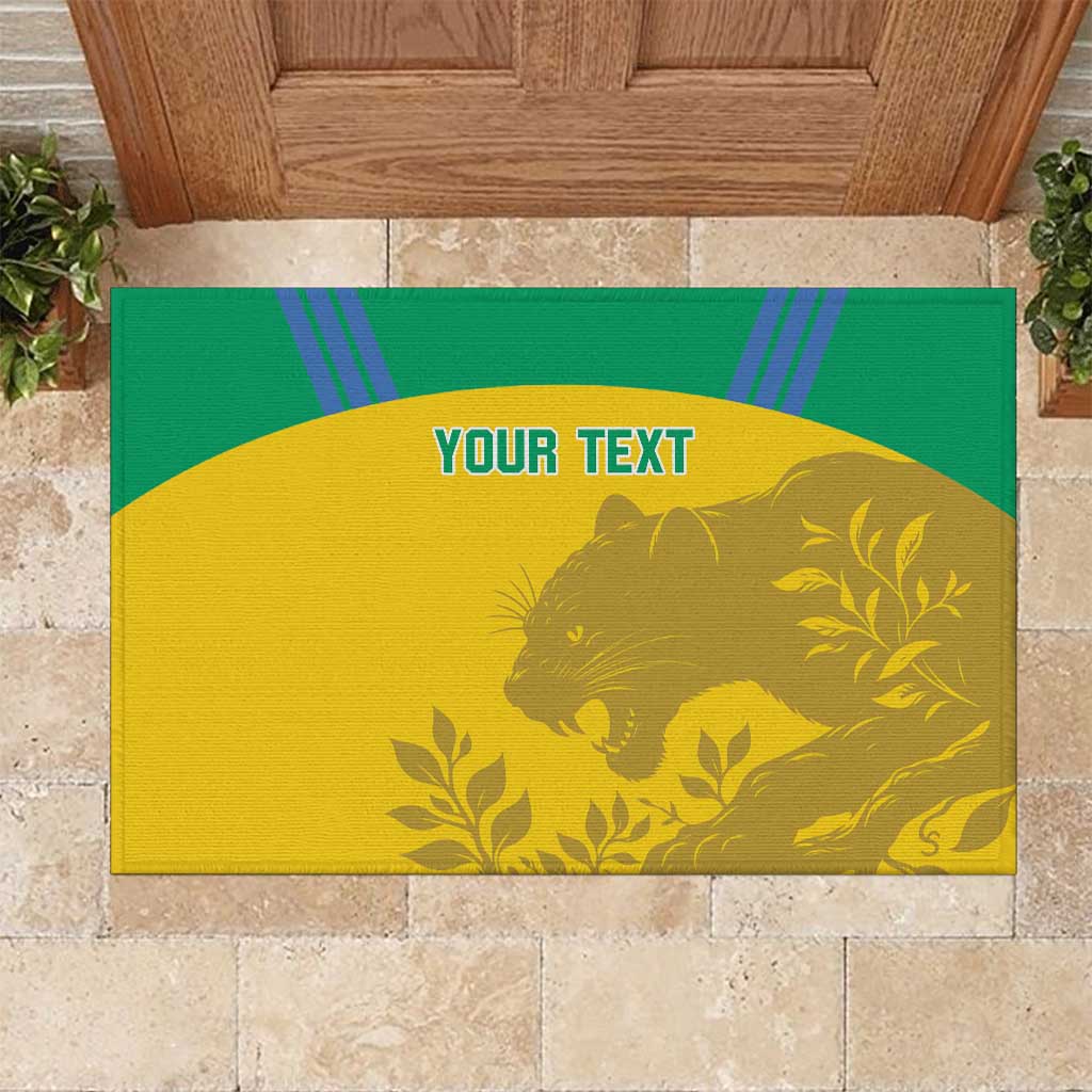 Custom Gabon Football Rubber Doormat Allez Les Pantheres - Wonder Print Shop