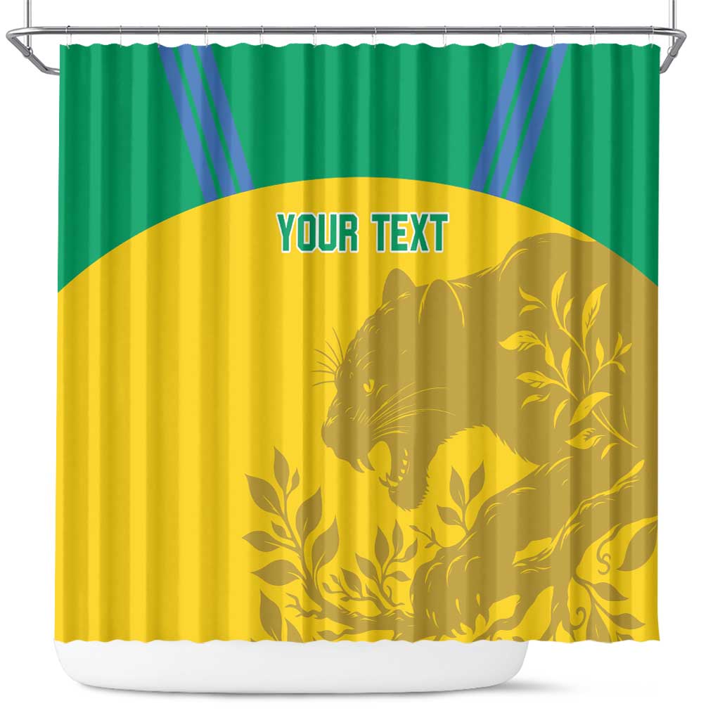 Custom Gabon Football Shower Curtain Allez Les Pantheres