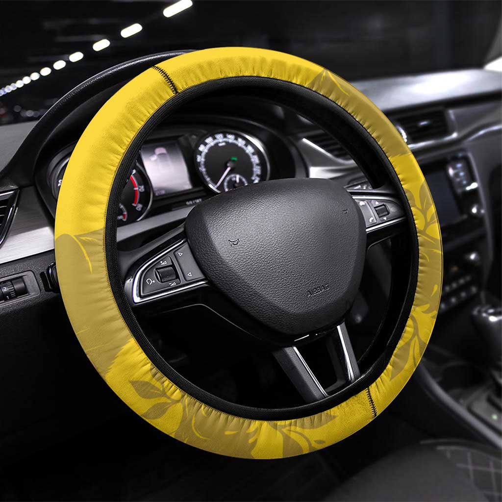 Gabon Football Steering Wheel Cover Allez Les Pantheres - Wonder Print Shop