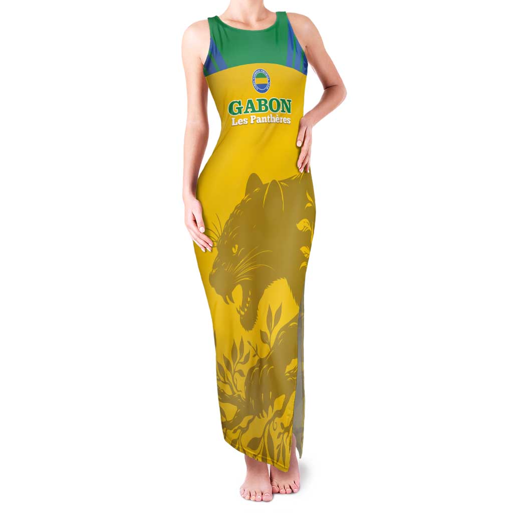 Custom Gabon Football Tank Maxi Dress Allez Les Pantheres - Wonder Print Shop