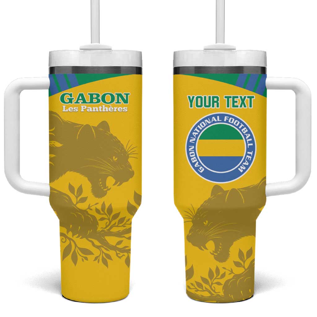 Personalized Gabon Football Tumbler With Handle Allez Les Pantheres - Wonder Print Shop