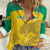 Custom Gabon Football Women Casual Shirt Allez Les Pantheres