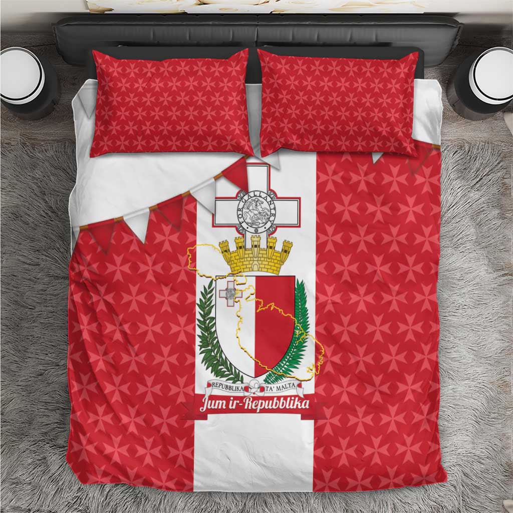 Malta Republic Day Bedding Set Jum ir-Repubblika Maltese Cross - Wonder Print Shop