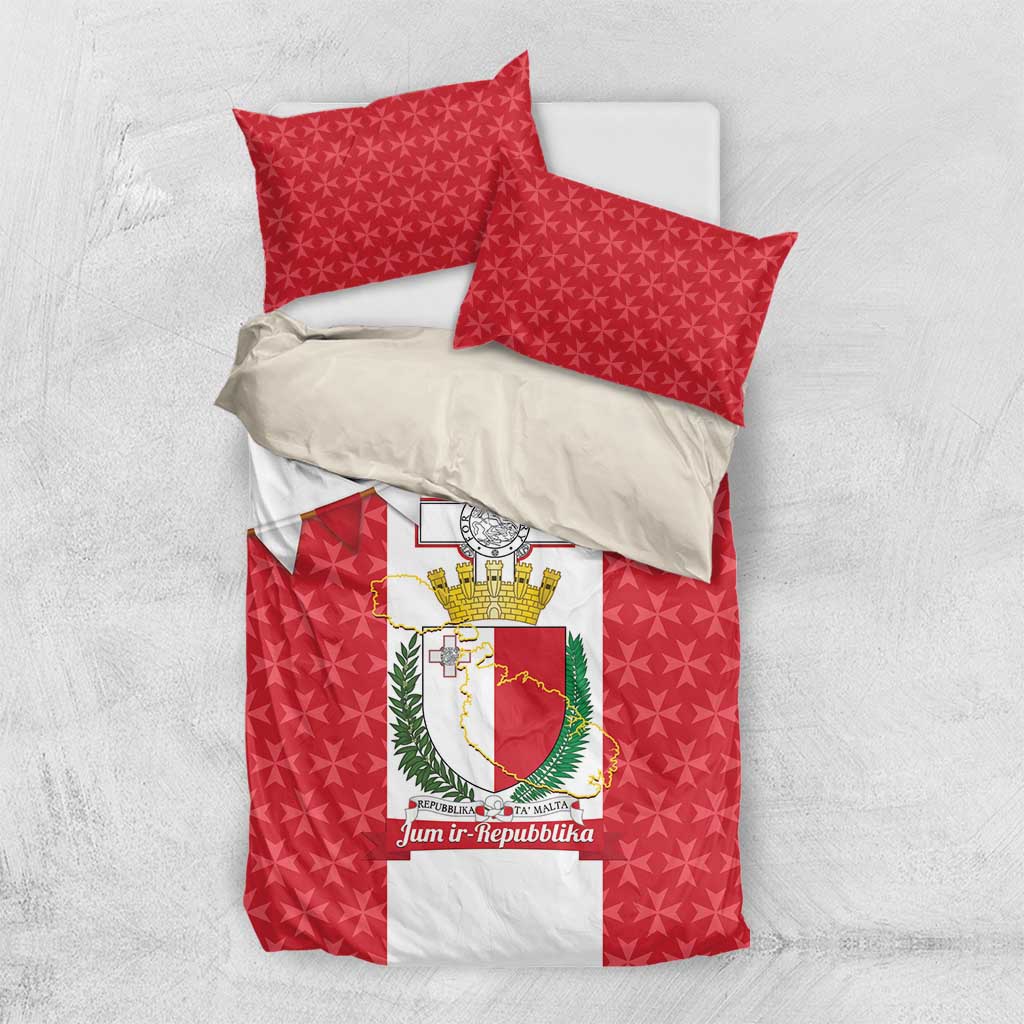 Malta Republic Day Bedding Set Jum ir-Repubblika Maltese Cross - Wonder Print Shop