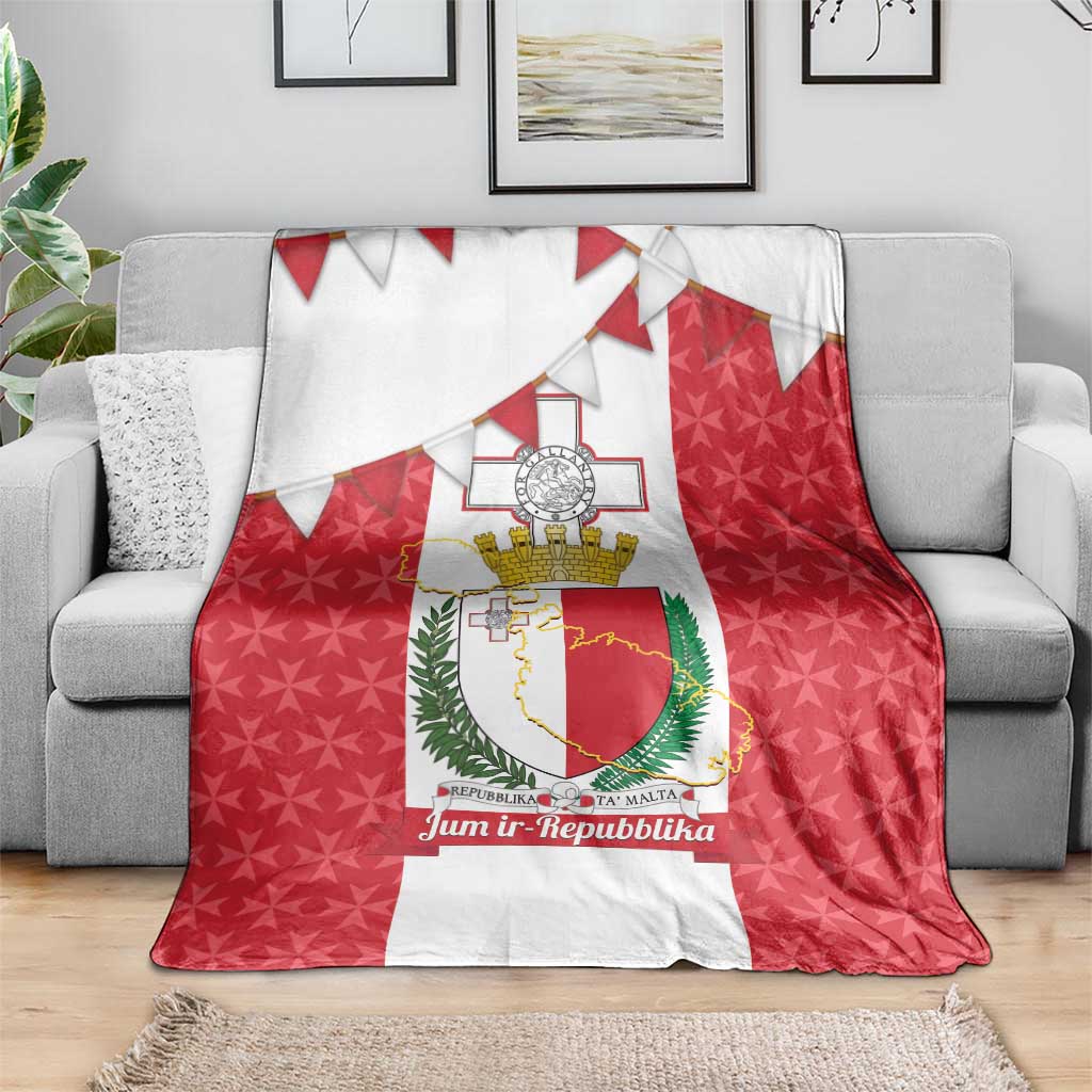 Malta Republic Day Blanket Jum ir-Repubblika Maltese Cross - Wonder Print Shop