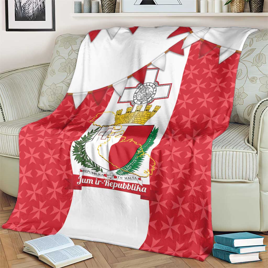 Malta Republic Day Blanket Jum ir-Repubblika Maltese Cross - Wonder Print Shop
