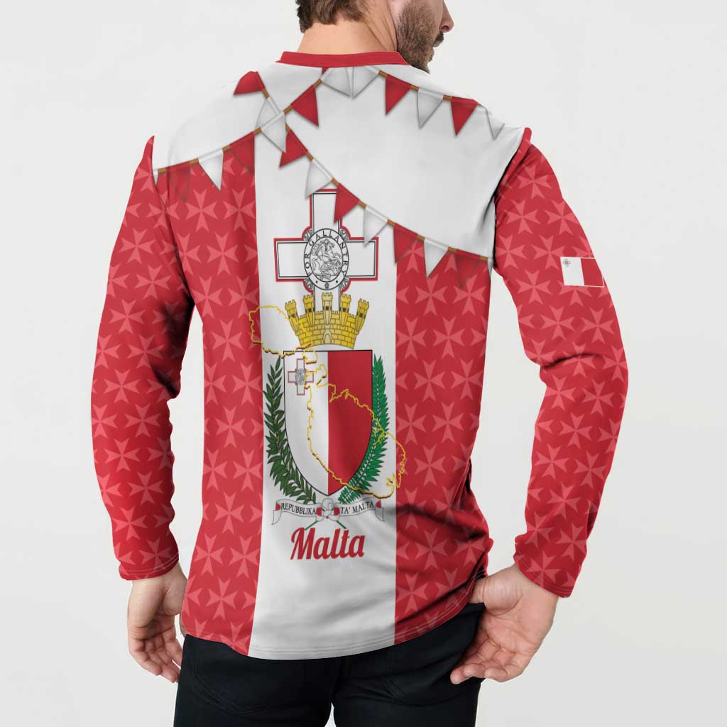 Malta Republic Day Button Sweatshirt Jum ir-Repubblika Maltese Cross - Wonder Print Shop