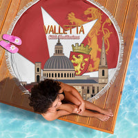 Valletta Malta Beach Blanket Maltese Cross Citta Umilissima - Wonder Print Shop