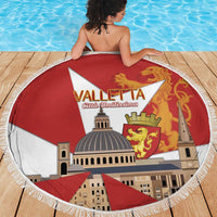 Valletta Malta Beach Blanket Maltese Cross Citta Umilissima - Wonder Print Shop