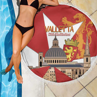 Valletta Malta Beach Blanket Maltese Cross Citta Umilissima - Wonder Print Shop